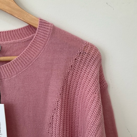 Stitches & Stripes Sweater Womens Large Long Sleeves Knit Tops Pink Rose New - Picture 8 of 10